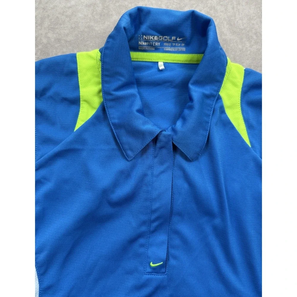 Nike Golf Fit Sleeveless Women's Sz XS Collared Shirt Blue Green Athletic Sport